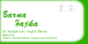 barna hajka business card